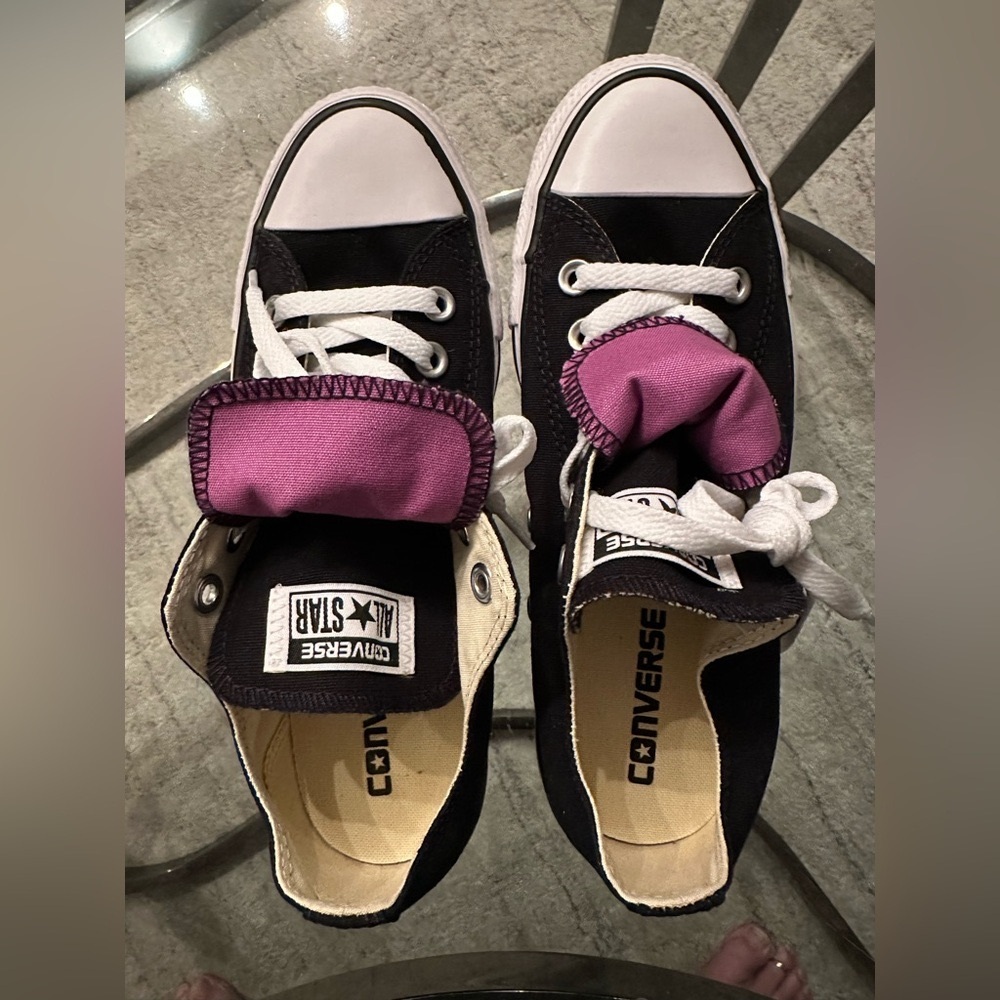 Converse double tongue low tops. Brand new with box.